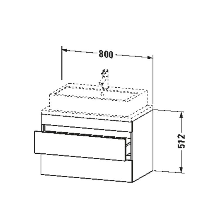 Тумба под раковину подвесная Duravit DuraStyle 800x478x512 мм, 1 ящик, белый глянцевый DS530702222