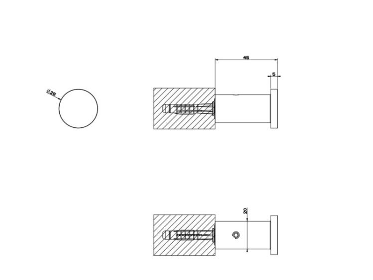 Крючок Gessi 316 28 мм Steel Brushed 54821239