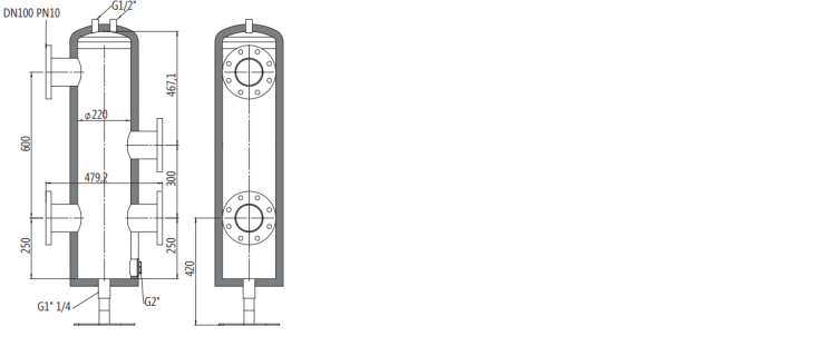 Гидравлическая стрелка Huch EnTEC DN 100 EWG10000