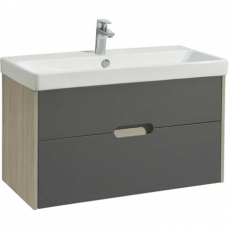 Комплект мебели для ванной Aquaton Оливия 90 Дуб Ойстер с раковиной Адриана 90 1A2544K0OLUG0