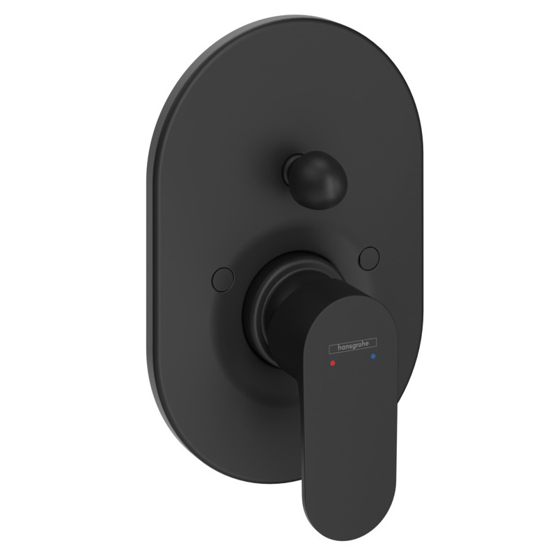 Смеситель для ванны hansgrohe Rebris S внешняя часть матовый черный 72449670