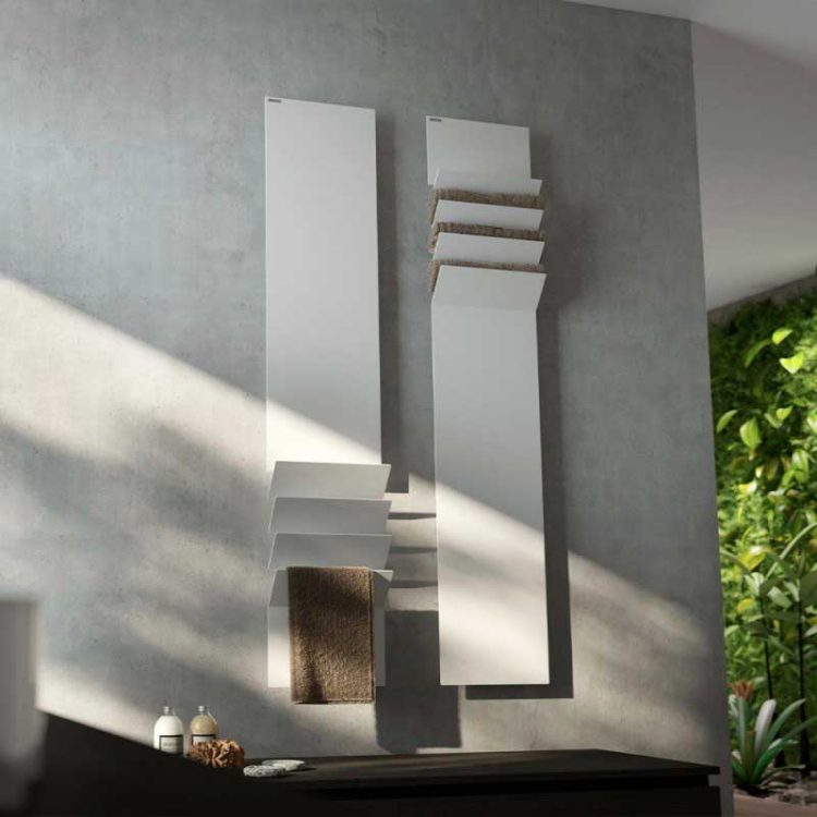 Полотенцесушитель электрический Antrax IT Flaps B 350x1210 мм Schuko белый матовый ECFPB121001BBCOR