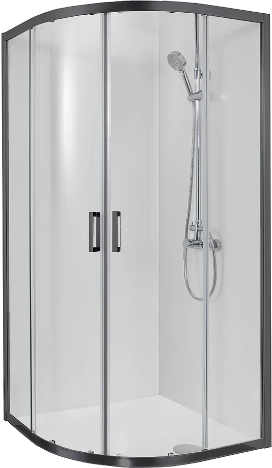 Душевой уголок Aquanet Aria 1/4 круга 900x900x2000 мм черный прозрачное стекло AQ ARI RO 09020BL