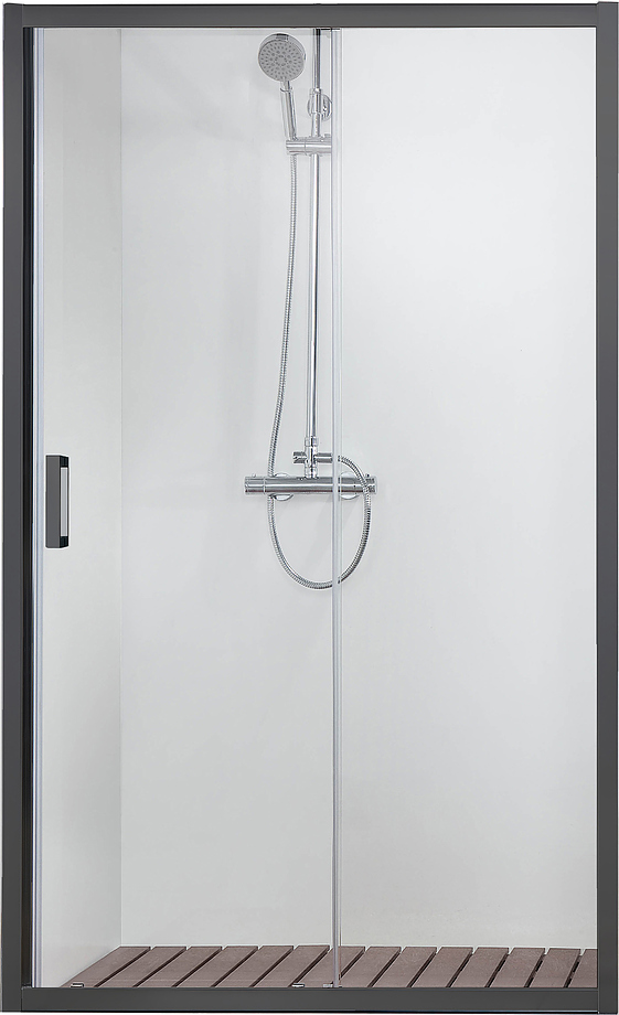 Душевая дверь Aquanet Aria раздвижная 1000x2000 мм черный прозрачное стекло AQ ARI RA 10020BL