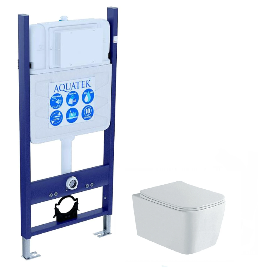 Комплект инсталляция с унитазом Aquatek Либра New компакт (INS-0000014, AQ1148N-00) ЛИБРА N-14 cm