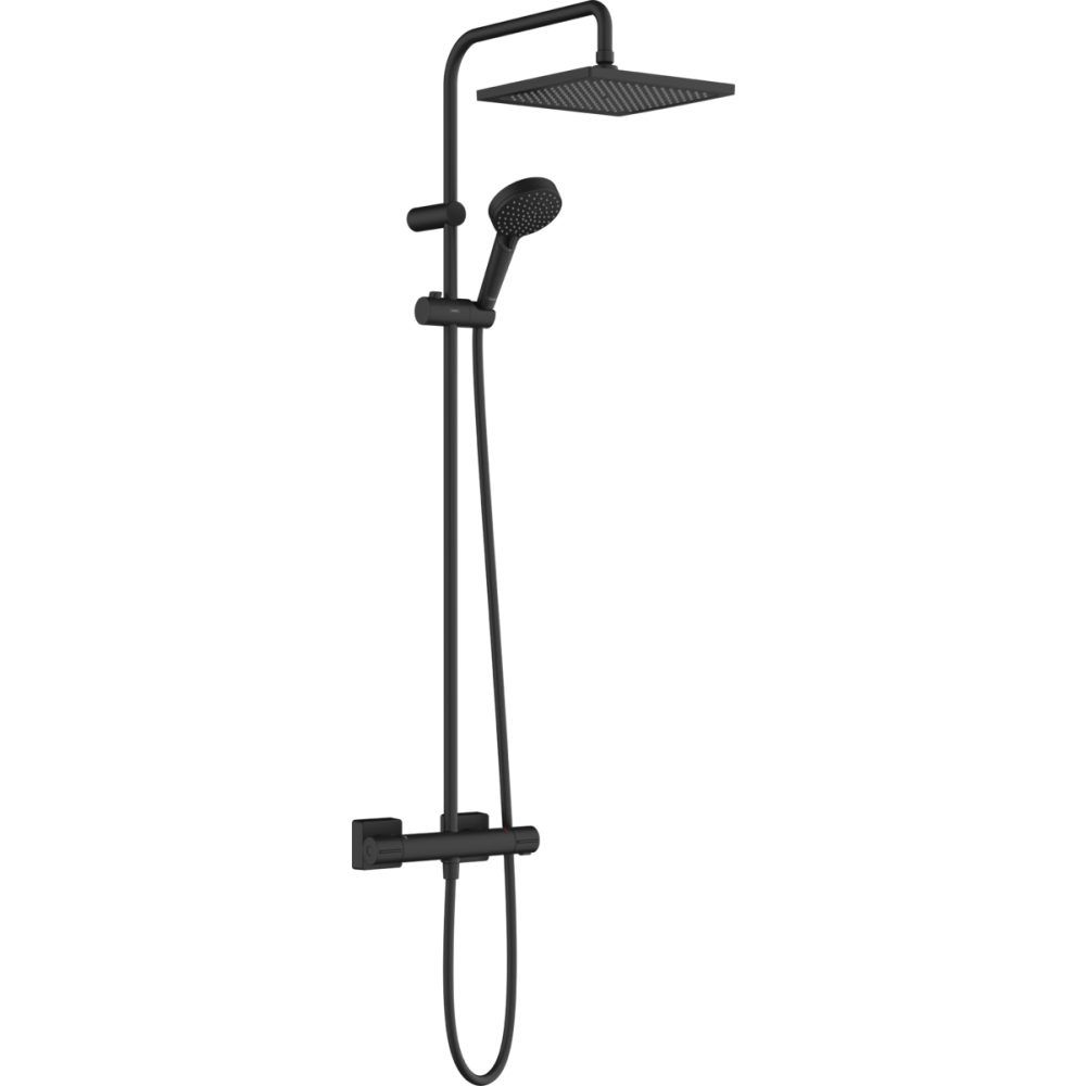 Душевая система с термостатом hansgrohe Vernis Shape Showerpipe 240 матовый черный 26427670