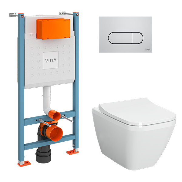 Комплект инсталляции с подвесным унитазом VitrA L-Box Integra Square хром глянцевый 9856B0037207