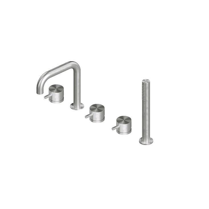 Смеситель для ванны и душа Quadro Design Source сталь брашированная 1295AS