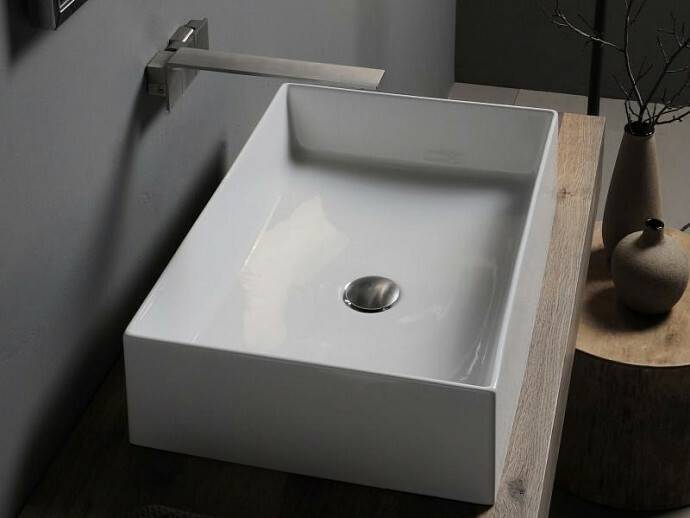 Раковина накладная Scarabeo Teorema 2.0 60x40 см без отверстия для смесителя белая 5101