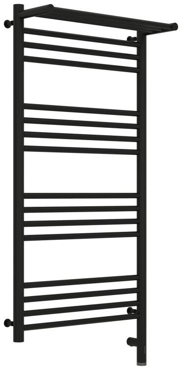 Полотенцесушитель электрический Сунержа Богема 3.0 с полкой 1000x500 мм МЭМ справа черный матовый 31-5807-1050