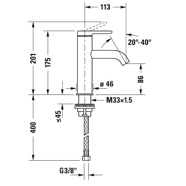 Смеситель для раковины Duravit C.1 хром C11020002010