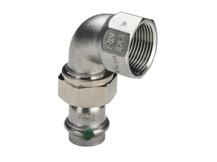 Переходной элемент 90° Viega Sanpress Inox с SC-Contur 18 x 1/2 437305