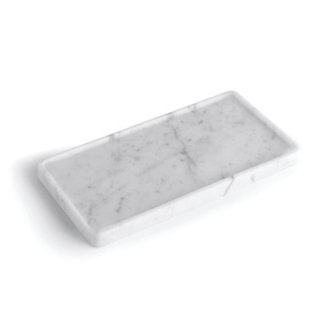Лоток настольный плоский Bertocci Carrarino 240х120х20 мм белый мрамор 12447040000
