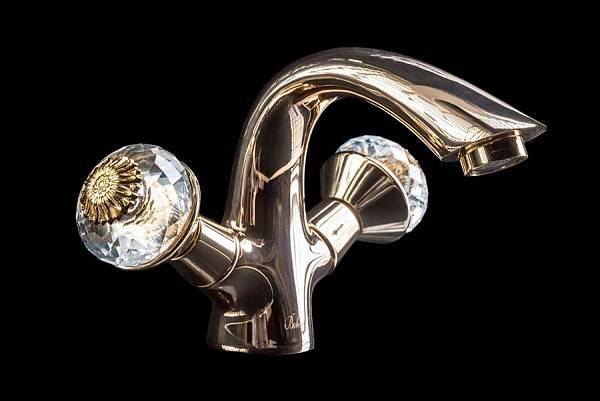 Смеситель для раковины Boheme Flora золото глянцевое 291-FL