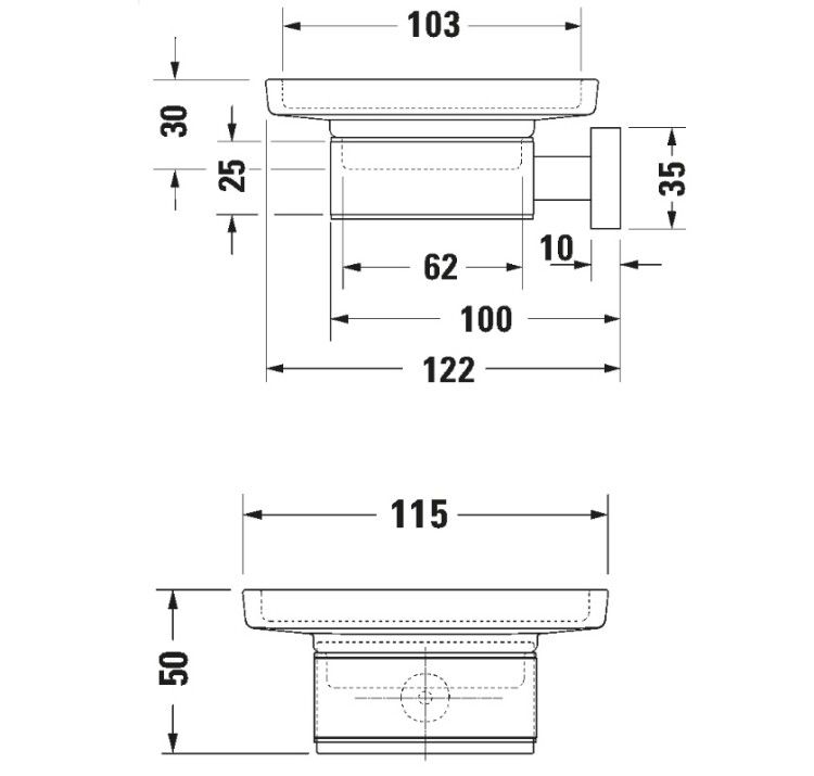 Мыльница настенная Duravit Karree 115x122x50 мм хром 0099521000