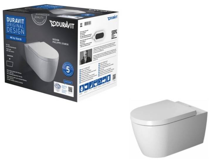 Унитаз подвесной Duravit ME by Starck Rimless 370x570x355 мм белый 45290900A1