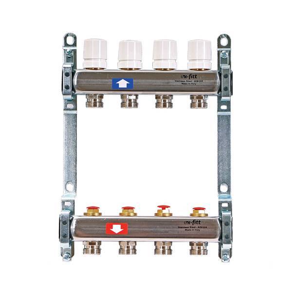 Коллекторная группа Uni-Fitt 451B 1x3/4 8 выходов из нержавеющей стали 451B4308