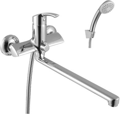 Смеситель универсальный Lemark Strike с плоским изливом 300 мм и аксессуарами хром LM1151C