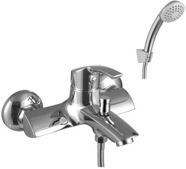 Смеситель для ванны Lemark Strike с коротким изливом и аксессуарами хром LM1102C