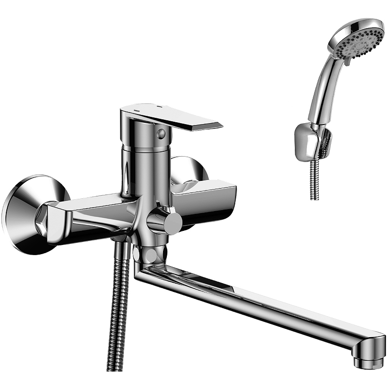 Смеситель для ванны Rossinka Silvermix RS28-33 с плоским изливом 350 мм хром RS28-33