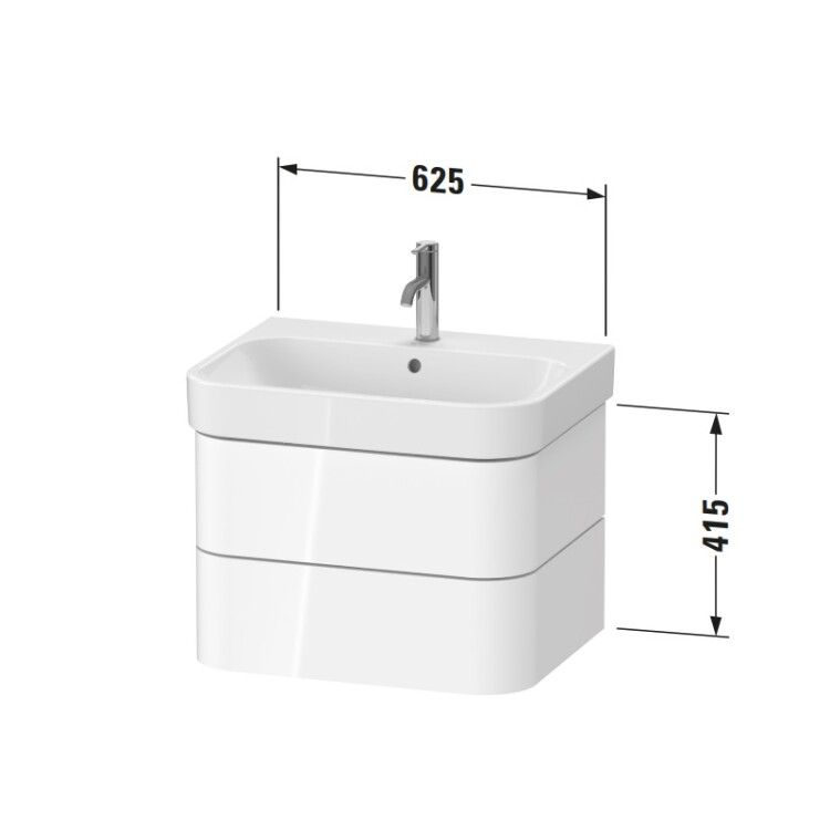 Тумба под раковину Duravit Happy D.2 Plus 625x490x415 мм подвесная лён HP4386075750000