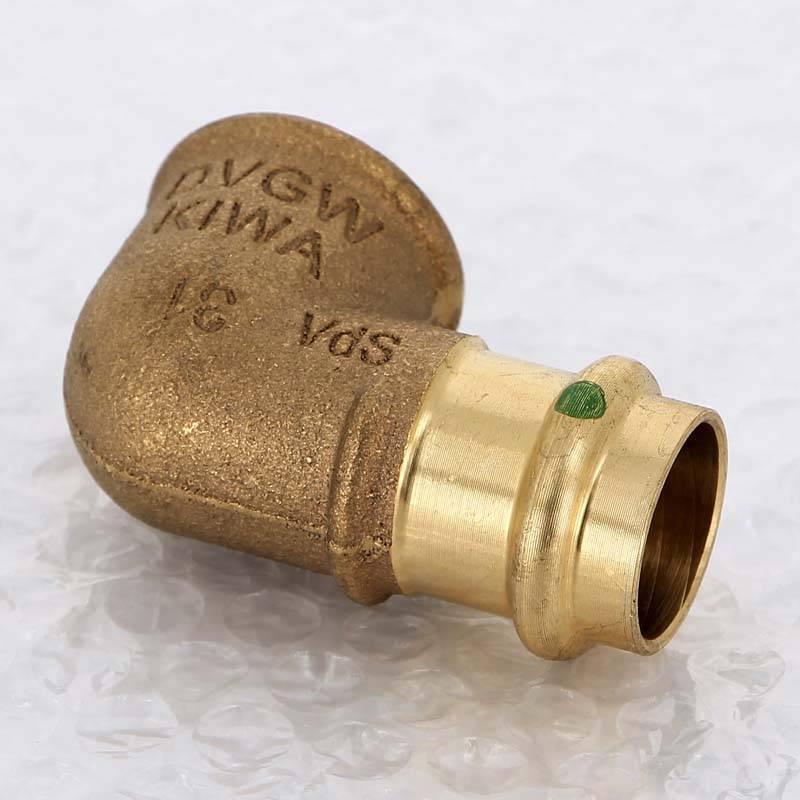 Угол 90° пресс-В бронзовый Viega Sanpress 22х3/4 283711