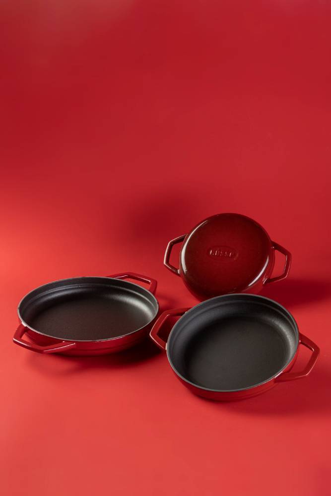 Сковорода с двумя ручками Hascevher KTV 22 см Red A625522