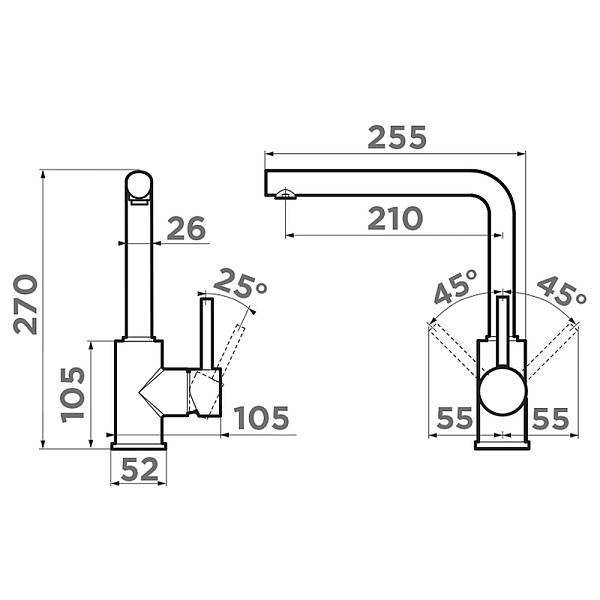 Смеситель для кухни Omoikiri Nakagawa черный 4994307