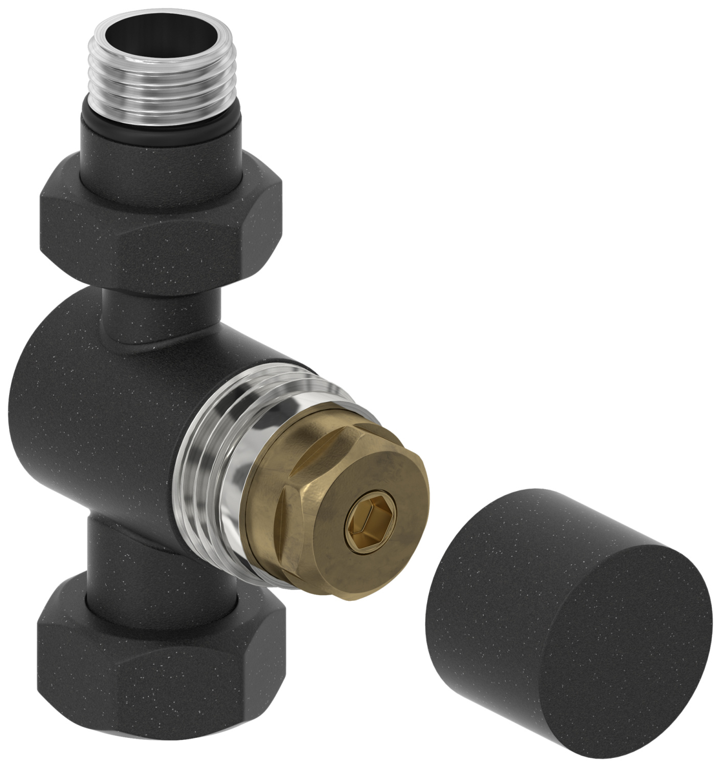 Вентиль регулирующий Сунержа прямой G 1/2 x G 3/4 темный титан муар матовый 15-1405-1234