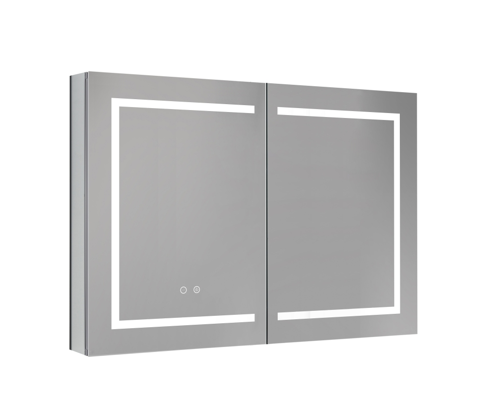 Зеркальный шкаф AQUATON 1000x700x133 мм алюминиевый круговая подсветка антизапотевание AQ7104-MLC