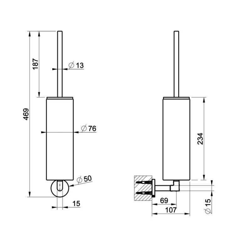 Ёршик настенный Gessi Anello 76x107x470 мм колба белая цвет Finox Brushed Nickel 63719149