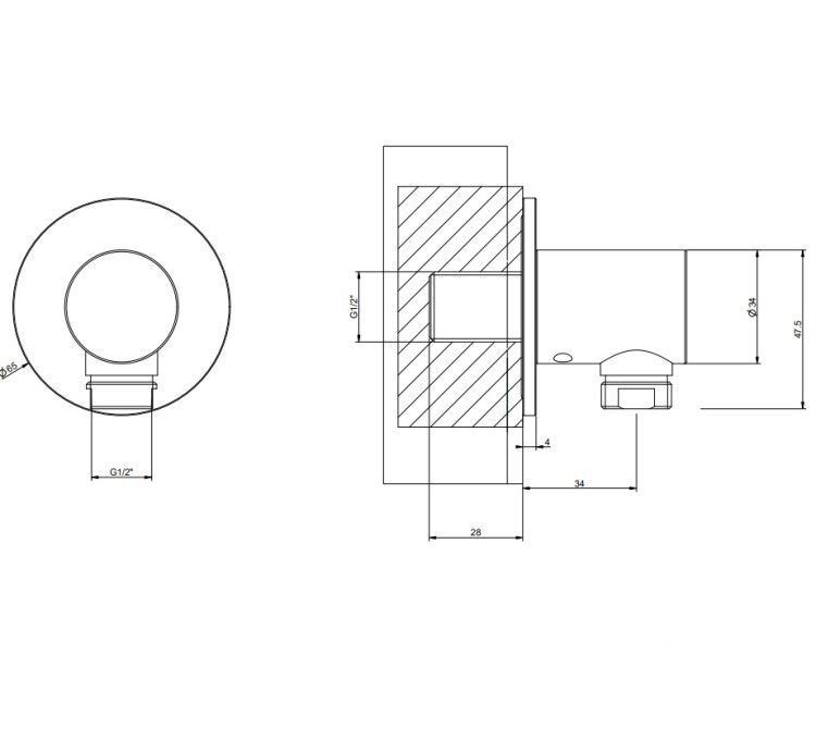 Шланговое подсоединение Gessi 316 Bath-Shower 1/2 цвет Steel Brushed 54269239