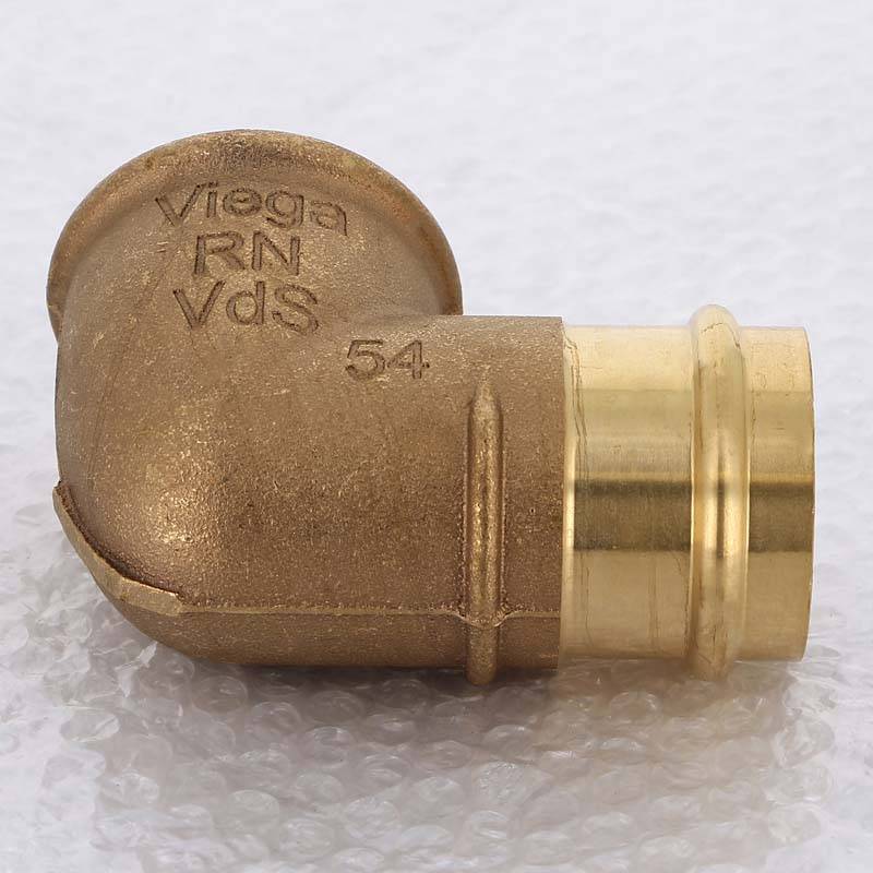 Угол 90° пресс-В бронзовый Viega Sanpress 54х2 299422