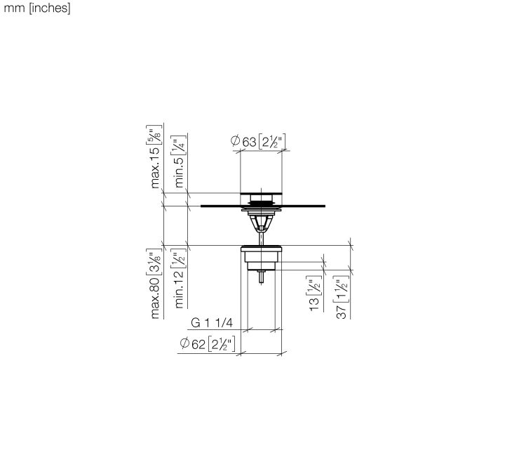 Донный клапан Dornbracht для раковины 1 1/4 Dark Brass сатинированный 1012597039