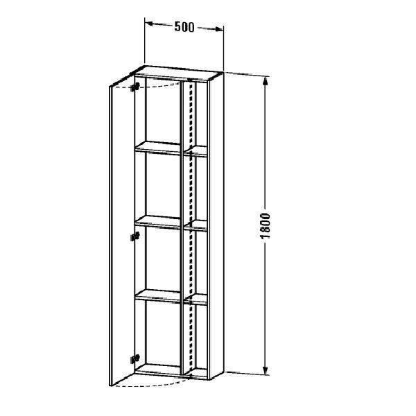Шкаф-пенал Duravit DuraStyle 500x240x1800 мм подвесной петли справа белый матовый DS1248R1818