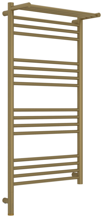 Полотенцесушитель электрический Сунержа Богема 3.1 с 1 полкой 1124х532 мм МЭМ нижнее слева золотой шёлк 32-6006-1050