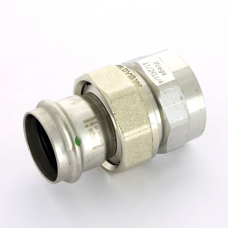 Муфта разъемная Viega Sanpress Inox 35х1 1/4 пресс-В с плоским уплотнением 437541