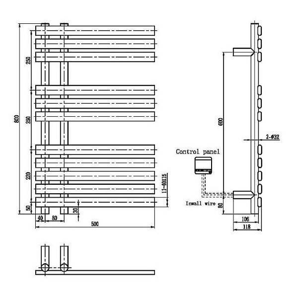 Полотенцесушитель электрический Boheme Venturo 50х11.8х80 см белый 723-MW