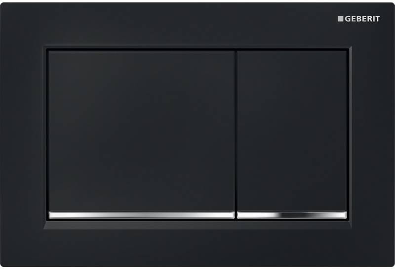 Смывная клавиша Geberit Omega30 для двойного смыва черный/глянцевый хром 115.080.KM.1