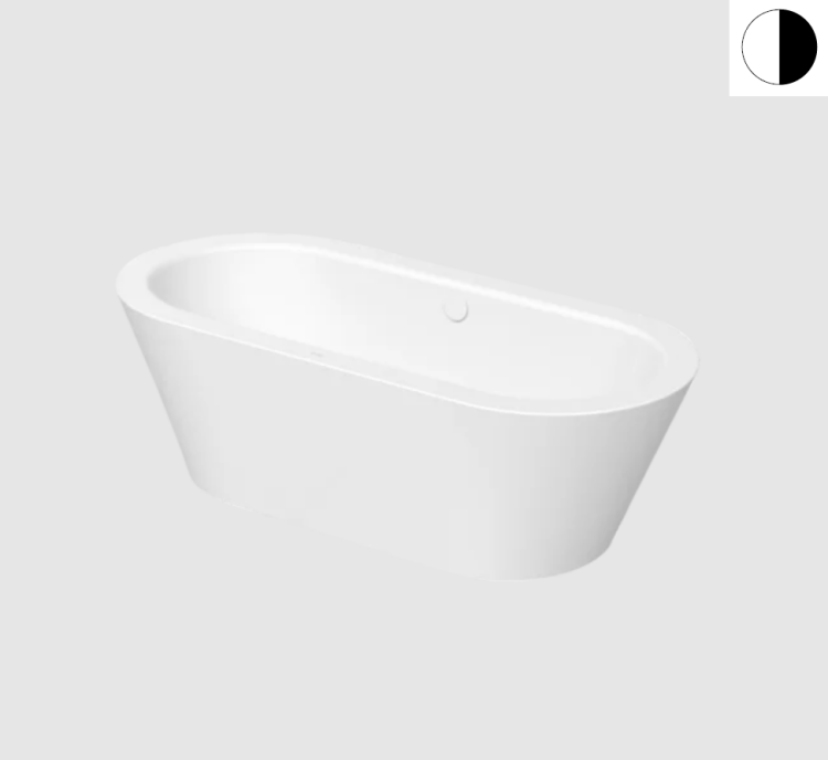 Ванна Bette BetteStarlet Oval Silhouette 1500x800x420 мм отдельностоящая белый/черный матовый 2700-351CFXXK