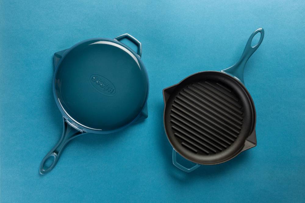 Сковорода-гриль чугунная Hosseven HS Y GTV 28 BLUE 28 см А758028