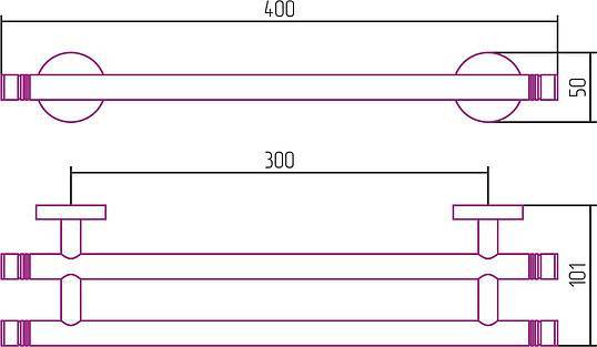 Держатель полотенец Сунержа Каньон двойной 400 мм 00-3002-0400