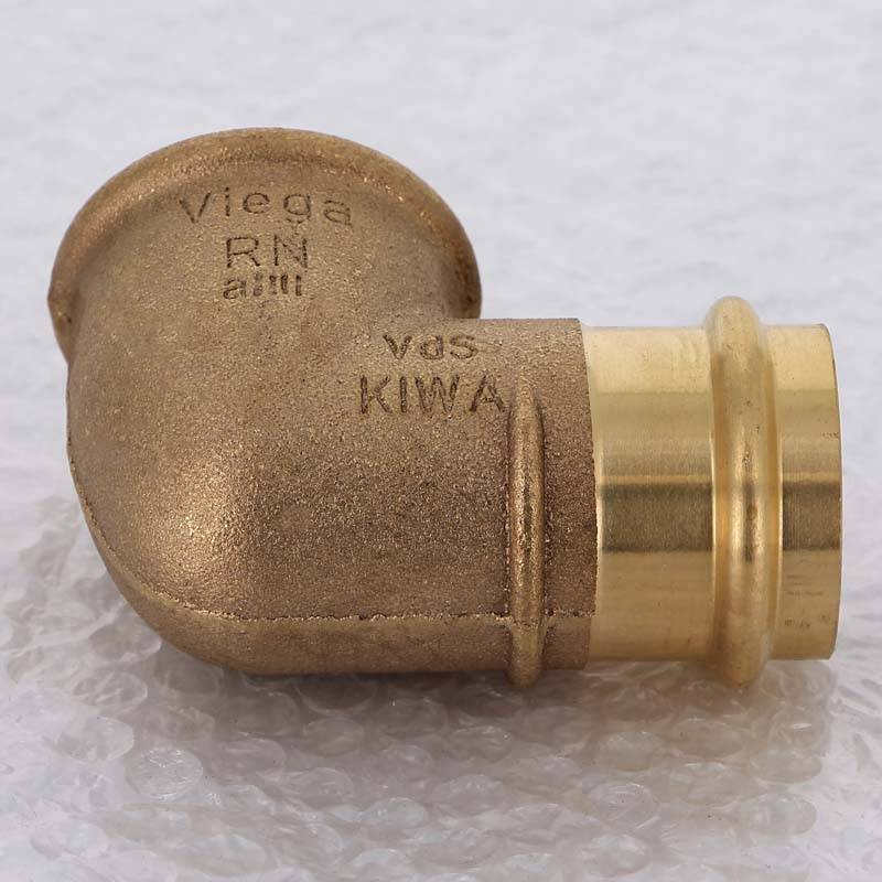 Угол 90° пресс-В бронзовый Viega Sanpress 42х1 1/2 299415