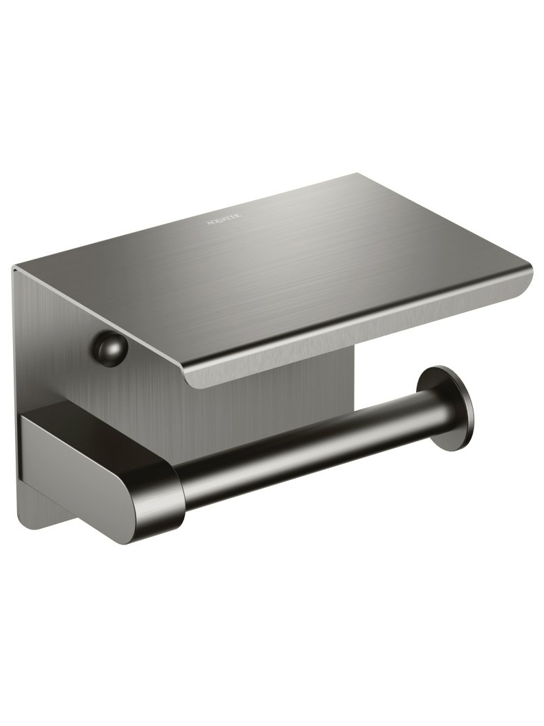 Бумагодержатель с полкой Aquanet Europa AQ4939BGM оружейная сталь шлифованный черный хром AQ4939BGM