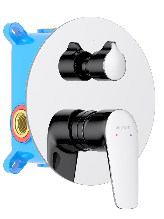 Смеситель для ванны Aquanet Бетта скрытого монтажа 2 режима хром AQ1146CR