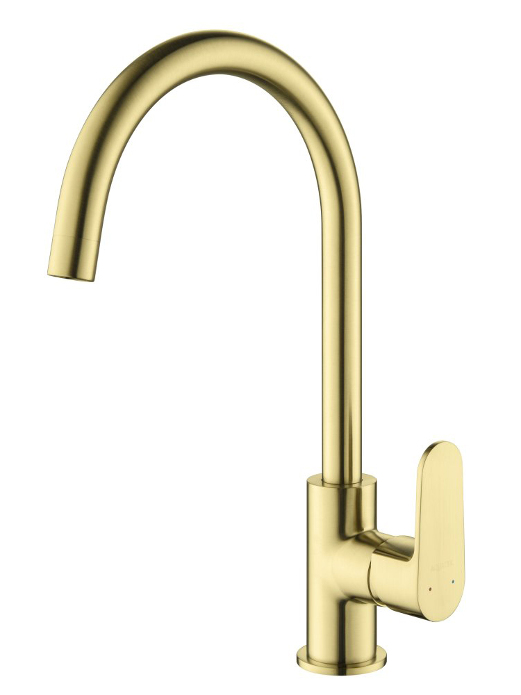 Смеситель для кухни Aquanet Oberon шлифованное золото AQ1282BG