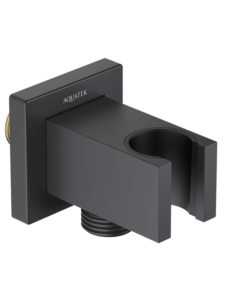 Шланговое подсоединение с держателем Aquanet AQ2463MB матовый черный AQ2463MB