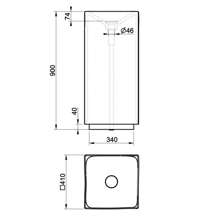 Раковина Gessi Incastri Basin Area 410x410 мм напольная Ghiaccio 75607561