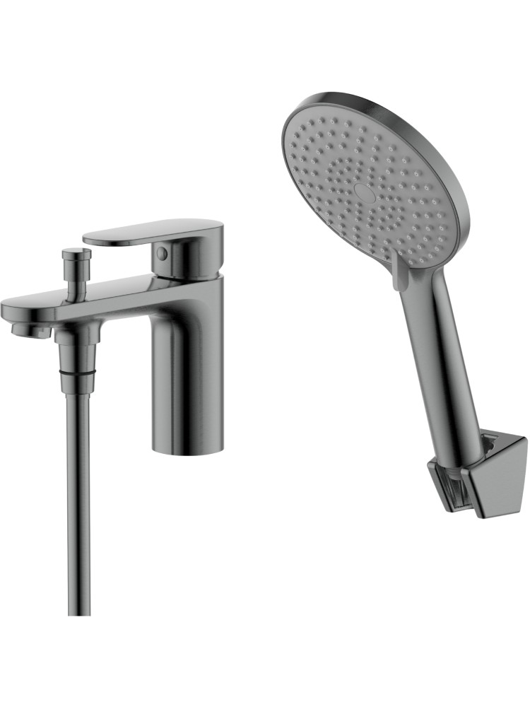 Смеситель на борт ванны Aquanet Ника на 1 отверстие оружейная сталь AQ1844BGM