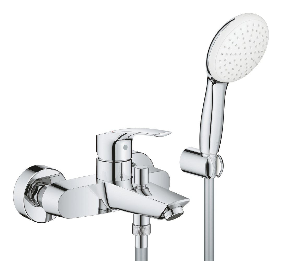 Смеситель для ванны GROHE Eurosmart с душевым набором Tempesta 110 хром 25276003